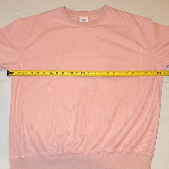 Sunkissed Coconut Light Pink Basic Corduroy Corded Sweatshirt Size Medium NWOT - Picture 6 of 8